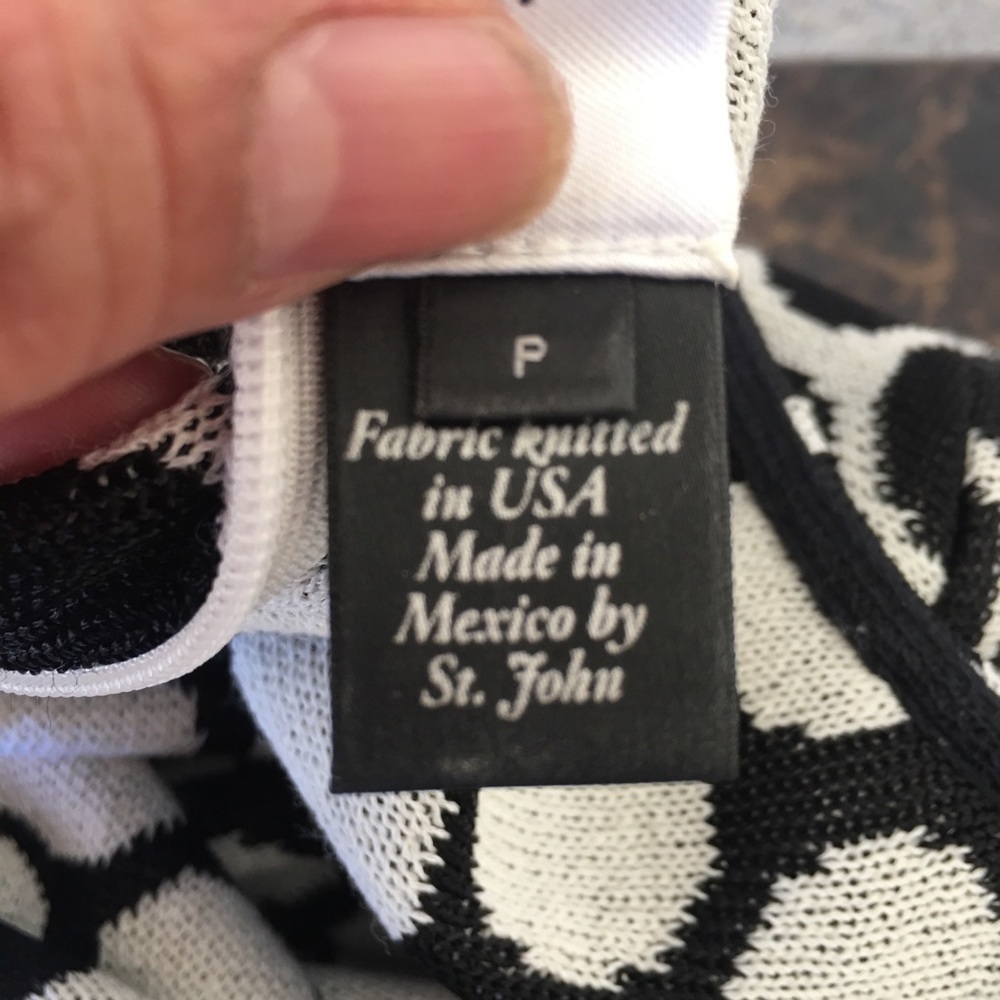 St. John collection black/white midi dress size P - Picture 8 of 16